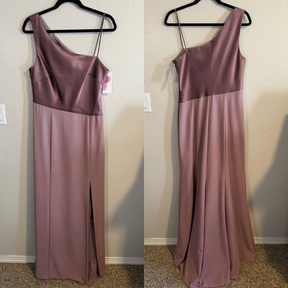NWT Amsale Sinead Mauve Floor Length Dress Size 14